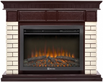 Электрокамин Electrolux EFP/P-2520LS N с порталом Firelight Bricks 25 камень бежевый, шпон темный дуб