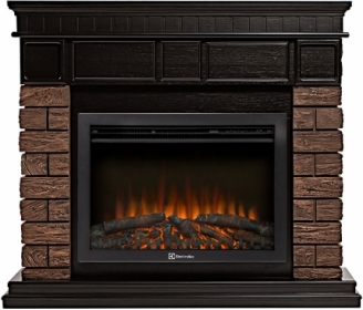 Электрокамин Electrolux EFP/P-2520LS N с порталом Firelight Bricks Wood 25 камень коричневый, шпон темный дуб