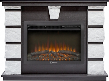 Электрокамин Electrolux EFP/P-2520LS N с порталом Firelight Excalibur 25 камень белый, шпон венге