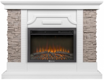 Электрокамин Electrolux EFP/P-2520LS N с порталом Firelight Florida 25 белый, серый
