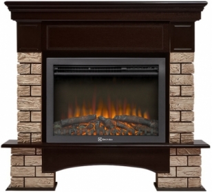 Электрокамин Electrolux EFP/P-2520LS N с порталом Firelight Forte Wood 25 камень коричневый, шпон темный дуб