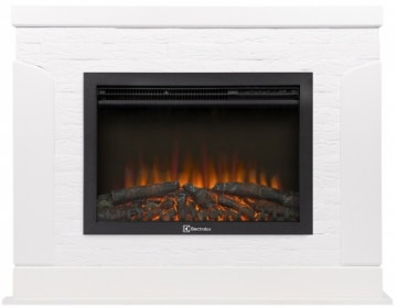 Электрокамин Electrolux EFP/P-2520LS N с порталом Firelight Prestigio 25 камень белый, шпон белый дуб