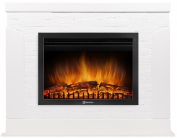 Электрокамин Electrolux EFP/P-2520LS с порталом Firelight Prestigio 25 камень белый, шпон белый дуб