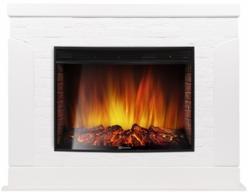 Электрокамин Electrolux EFP/P-2720RLS с порталом Firelight Prestigio 25 камень белый, шпон белый дуб