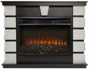 Электрокамин Electrolux EFP/P-3020LS N с порталом Firelight Excalibur 30 камень белый, шпон венге