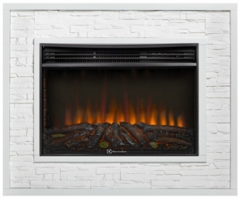 Электрокамин Electrolux EFP/P-3020LS N с порталом Firelight Loft 30 камень белый, белая эмаль