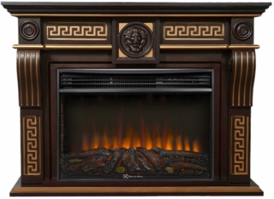 Электрокамин Electrolux EFP/P-3020LS N с порталом Firelight Vittoriano 30 Темный дуб с золотой патиной