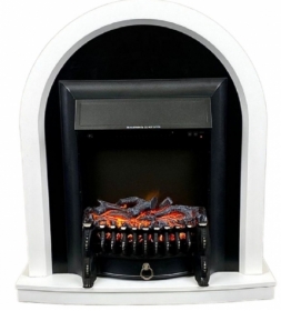 Электрокамин InterFlame Джойс белый с очагом Fobos LUX/BLACK