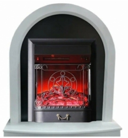 Электрокамин InterFlame Джойс белый с очагом Majestic LUX/BLACK