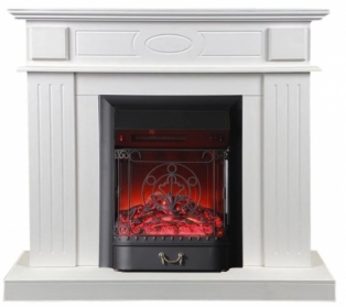 Электрокамин InterFlame Лестер белый с очагом Majestic LUX/BLACK