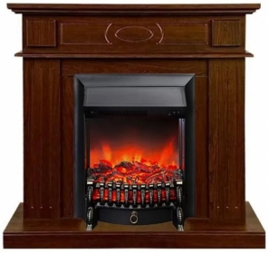 Электрокамин InterFlame Лестер орех с очагом Fobos LUX/BLACK