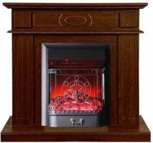 Электрокамин InterFlame Лестер орех с очагом Majestic LUX/BLACK