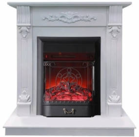 Электрокамин InterFlame Мальта белый с очагом Majestic LUX/BLACK