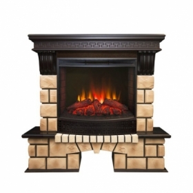 Электрокамин Real-Flame Stone Brick 25/25,5 с очагом Evrika 25,5 LED