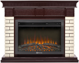 Электрокамин (очаг+портал)<br>Electrolux EFP/P-2520LS N с порталом Firelight Bricks 25 камень бежевый, шпон темный дуб
