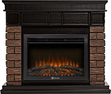 Электрокамин (очаг+портал)<br>Electrolux EFP/P-2520LS N с порталом Firelight Bricks Wood 25 камень коричневый, шпон темный дуб