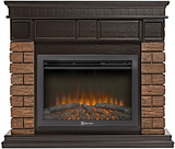 Электрокамин (очаг+портал)<br>Electrolux EFP/P-2520LS N с порталом Firelight Bricks Wood 25 камень темный, шпон венге