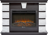 Электрокамин (очаг+портал)<br>Electrolux EFP/P-2520LS N с порталом Firelight Excalibur 25 камень белый, шпон венге