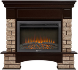 Электрокамин (очаг+портал)<br>Electrolux EFP/P-2520LS N с порталом Firelight Forte Wood 25 камень коричневый, шпон темный дуб