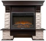 Электрокамин (очаг+портал)<br>Electrolux EFP/P-2520LS N с порталом Firelight Pietra Nuovo 25 камень сланец белый, шпон темный дуб
