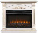 Электрокамин (очаг+портал)<br>Electrolux EFP/P-3020LS N с порталом Firelight Barocco 30 шпон белый дуб с золотой патиной