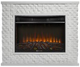 Электрокамин (очаг+портал)<br>Electrolux EFP/P-3020LS N с порталом Firelight Quadro 30 камень песчаник античный белый, белая эмаль