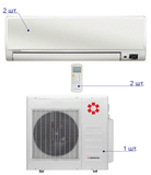 Мульти сплит-система Kentatsu K2MRE50HZAN1/KMGBA25HZAN12шт